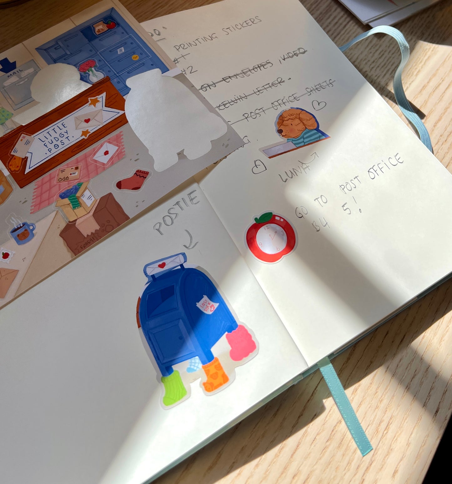 Luna's Post Office Sticker Sheet Illustration