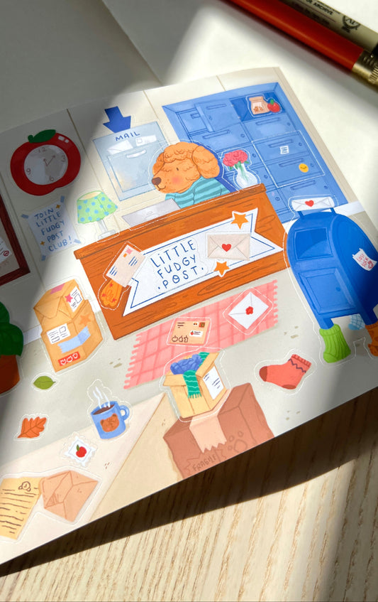 Luna's Post Office Sticker Sheet Illustration