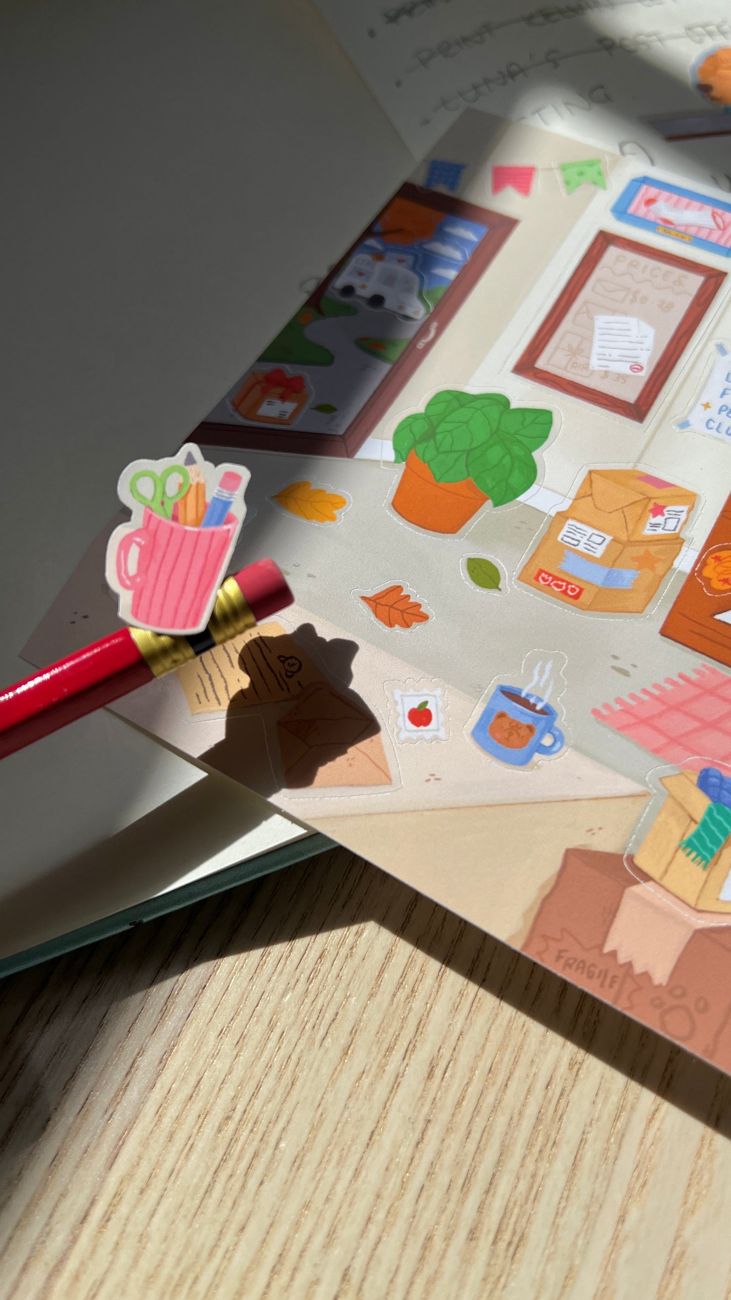 Luna's Post Office Sticker Sheet Illustration